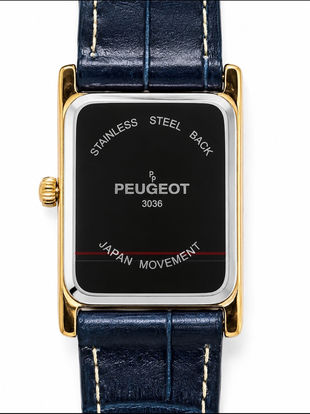Peugeot  Blue Leather Strap Watch - Gold Case - Picture 4 of 5